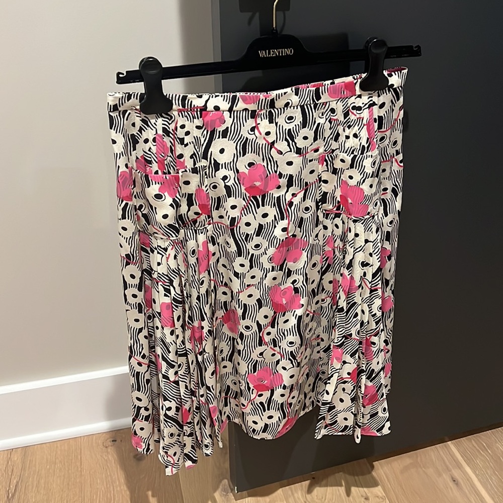 Valentino Silk Floral 2017 Runway Midi Skirt